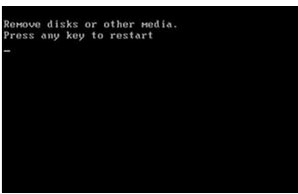 win7콢ϵͳʾRemove disks or other mediaν